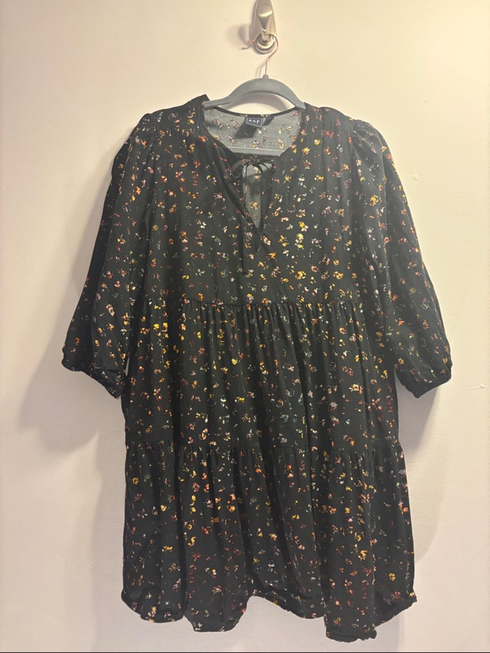 GAP Black Floral Mini Dress